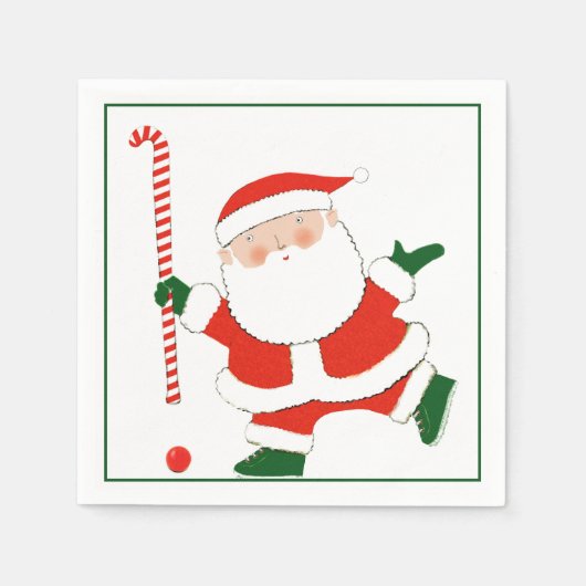Hockey Kerstmis Servet (Voorkant)
