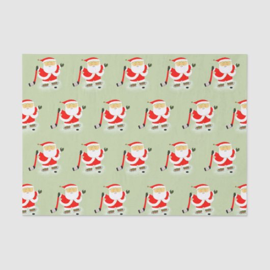 Hockey Kerstmis Tissuepapier (Voorkant)