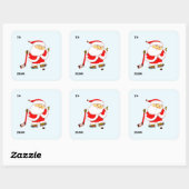 Hockey Kerstmis Vierkante Sticker (Vel)