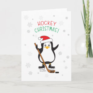Hockey-kerstpinguïn Feestdagen Kaart