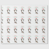Hockey-kerstpinguïn-omslagpapier Cadeaupapier (Vlak)