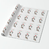 Hockey-kerstpinguïn-omslagpapier Cadeaupapier (Uitgerold)