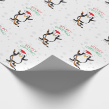 Hockey-kerstpinguïn-omslagpapier