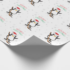 Hockey-kerstpinguïn-omslagpapier Cadeaupapier