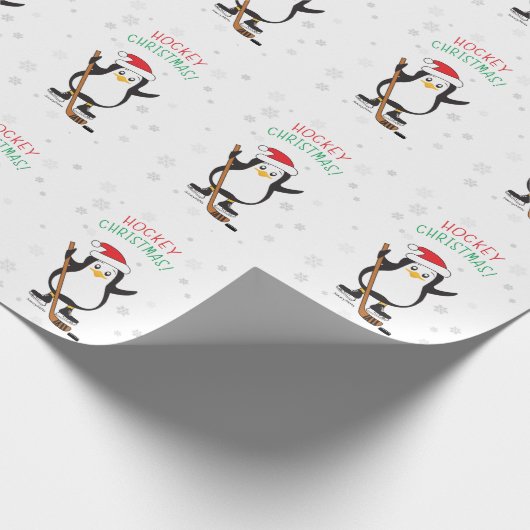 Hockey-kerstpinguïn-omslagpapier Cadeaupapier (Hoek)