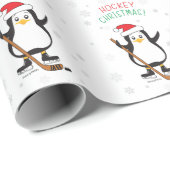 Hockey-kerstpinguïn-omslagpapier Cadeaupapier (Rol Hoek)