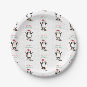 Hockey-kerstpinguïn Papieren Bordje