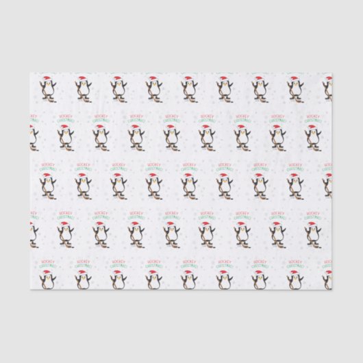 Hockey-kerstpinguïn Tissuepapier (Voorkant)