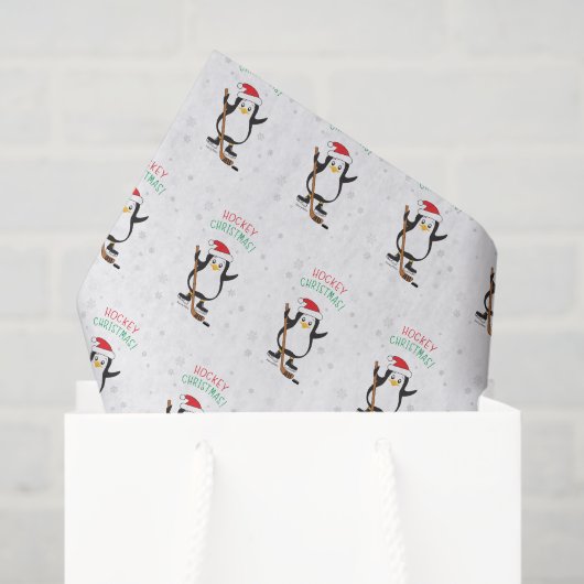 Hockey-kerstpinguïn Tissuepapier (Cadeauzakje)