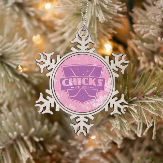 Hockey-kerstsnowflake-Ornament, broodjes Tin Sneeuwvlok Ornament (Boom)