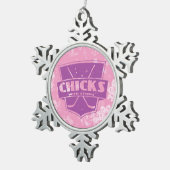 Hockey-kerstsnowflake-Ornament, broodjes Tin Sneeuwvlok Ornament (Rechts)