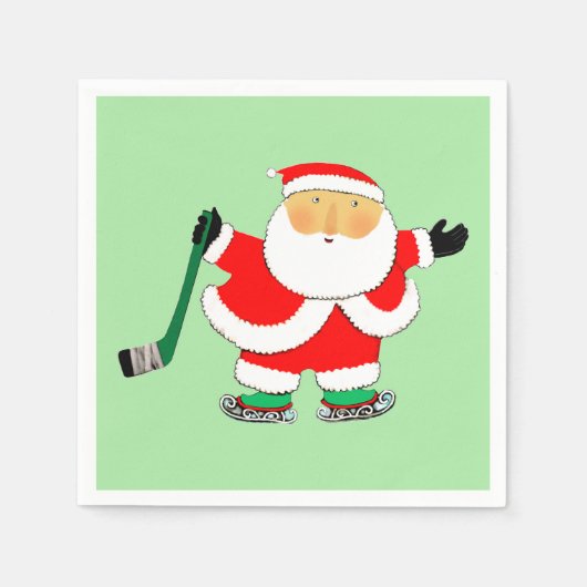 Hockey Kerstvakantie Feest Servet (Voorkant)