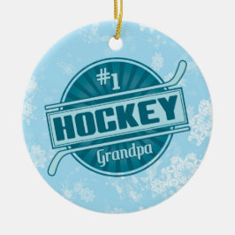Hockey-kerstversiering, #1 Hockey Grandpa Keramisch Ornament