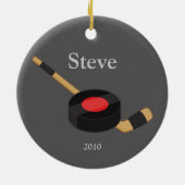 Hockey-kerstversiering Keramisch Ornament (Achterkant)