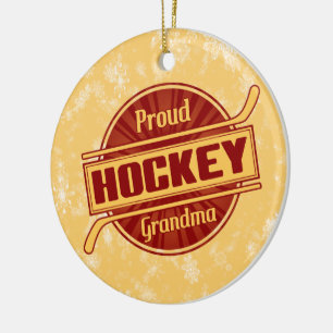 Hockey-kerstversiering, Proud Hockey Grandma Keramisch Ornament