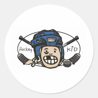 Hockey Kind Blauw Ronde Sticker