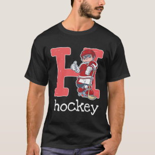Hockey Kinder alfabet brief veld spel sport liefhe T-shirt