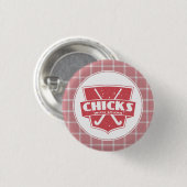 Hockey-kippen in het veld met scharnierende pinnen ronde button 3,2 cm (Voorkant /achterkant)