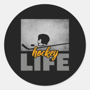 Hockey Kleding - Hockey IJshockey Speler Gift 2 Ronde Sticker