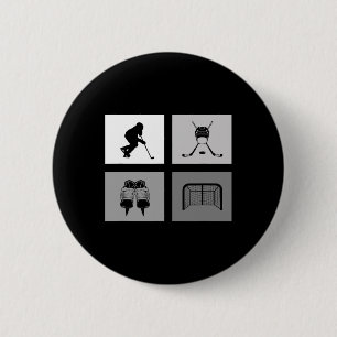 Hockey Kleding - Hockey IJshockey Speler Gift Ronde Button 5,7 Cm