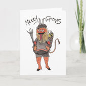 Hockey Krampus Feestdagen Kaart (Voorkant)