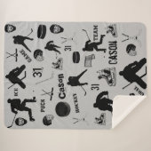 HOCKEY Large Sherpa Blanket Personalized Deken (Voorkant (horizontaal))