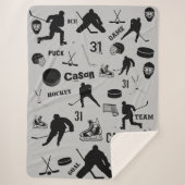 HOCKEY Large Sherpa Blanket Personalized Sherpa Deken (Voorkant)