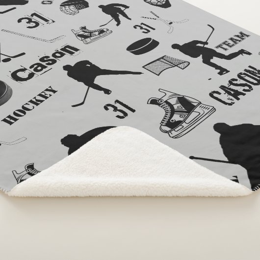 HOCKEY Large Sherpa Blanket Personalized Sherpa Deken (3/4)