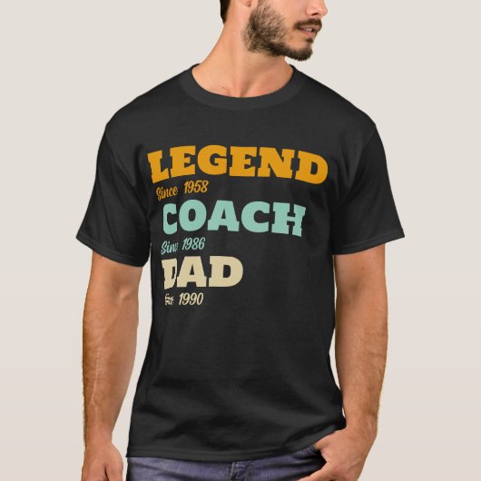 Hockey Legend Coach Dad - Aangepaste data T-shirt (Voorkant)