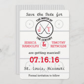 Hockey Liefde Bewaar de Datum Kaart (Voorkant / Achterkant)