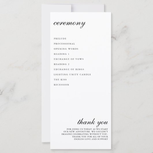 Hockey Liefde Ceremonie Programma (Achterkant)