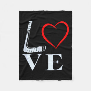 Hockey Liefde Hart Grafisch Voor IJshockey Fans Fleece Deken