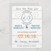 Hockey Liefde Save the Date Kaart (Voorkant / Achterkant)