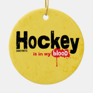 Hockey ligt in mijn bloed keramisch ornament