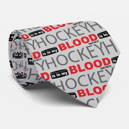 Hockey ligt in mijn bloed stropdas (Opgerold)