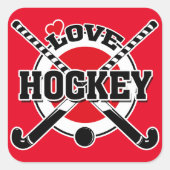 Hockey - Love Hockey Vierkante Sticker (Voorkant)