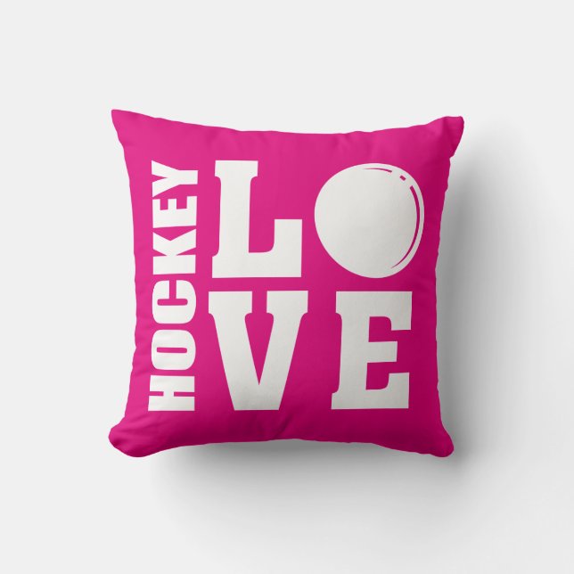 Hockey Love Pink Kussen (Voorkant)