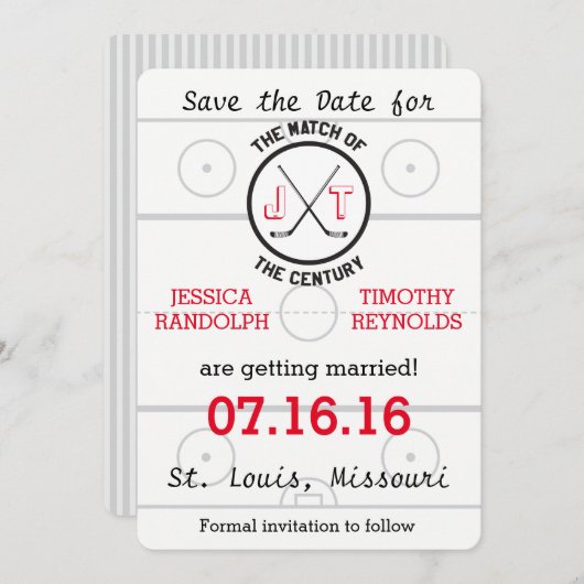 Hockey Love Save the Date (Voorkant / Achterkant)