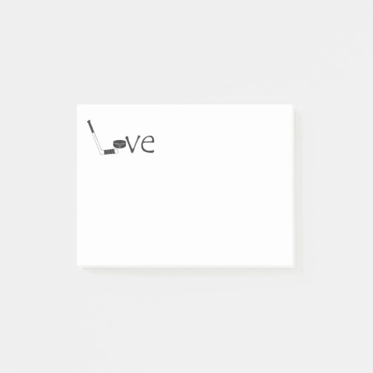 Hockey Love Stick en Puck Word Art Post-it Notes (Voorkant)