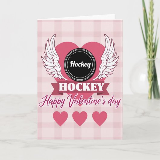 Hockey Love Valentines Day Card Kaart (Voorkant)