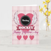 Hockey Love Valentines Day Card Kaart (Gele Bloem)