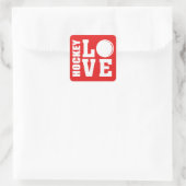 Hockey Love Vierkante Sticker (Tas)