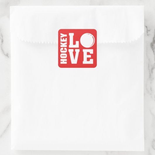 Hockey Love Vierkante Sticker (Tas)
