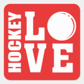 Hockey Love Vierkante Sticker (Voorkant)