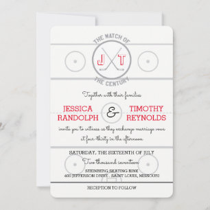 Hockey Love Wedding Invitations Kaart