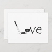 Hockey Love Word Art met Stick en Puck Briefkaart (Voorkant / Achterkant)