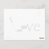 Hockey Love Word Art met Stick en Puck Briefkaart (Achterkant)