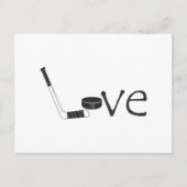Hockey Love Word Art met Stick en Puck Briefkaart (Voorkant)
