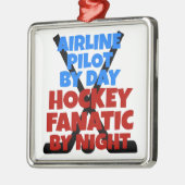 Hockey Lover Airline Pilot Metalen Ornament (Links)