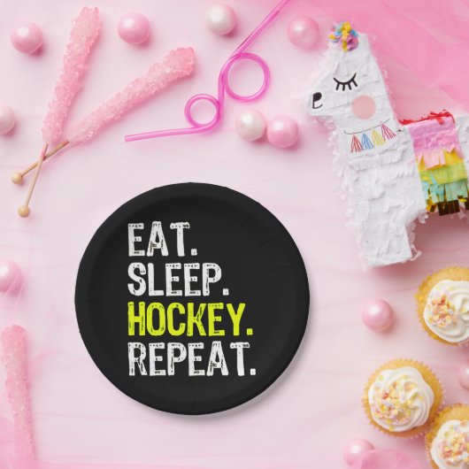 Hockey Lover | Eet, Slaap, Hockey en Herhaal Papieren Bordje (Feest)
